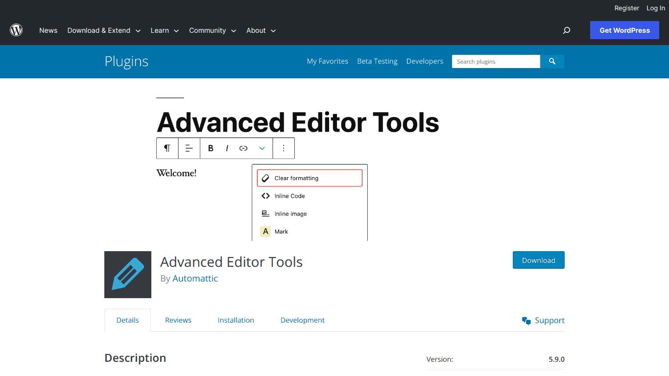 Advanced Editor Tools WordPress Plugin