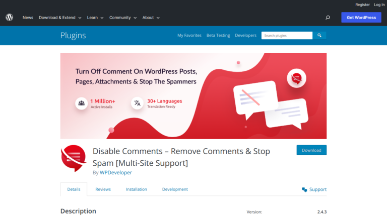 Disable Comments Wordpress Plugin