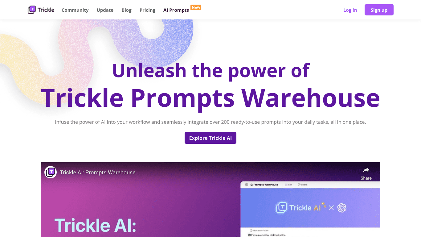 Trickle AI: Prompts Warehouse Affiliate Program