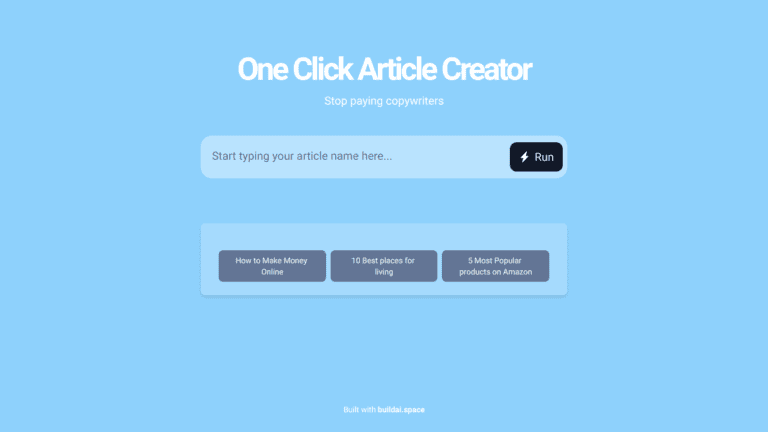 One Click Article Creator Affiliate Program
