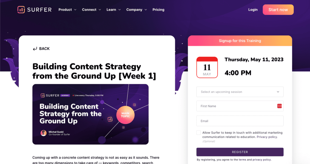 Surfer SEO Event - Building Content Strategy from the Ground Up [Week 1]