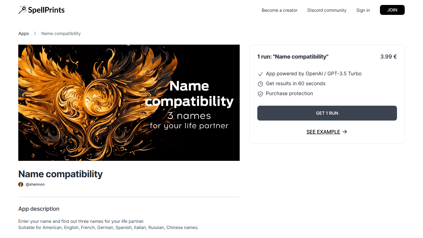 Name compatibility Affiliate Program