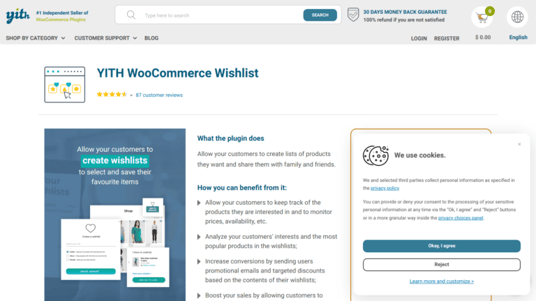 Yith Woocommerce Wishlist Wordpress Plugin