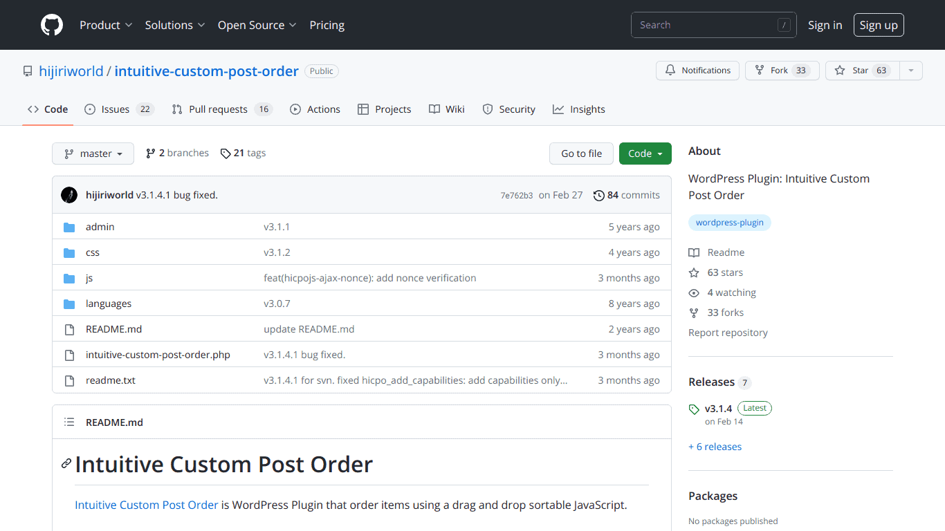 Intuitive Custom Post Order WordPress Plugin