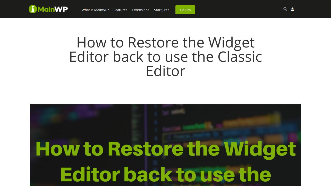 Classic Widgets WordPress Plugin