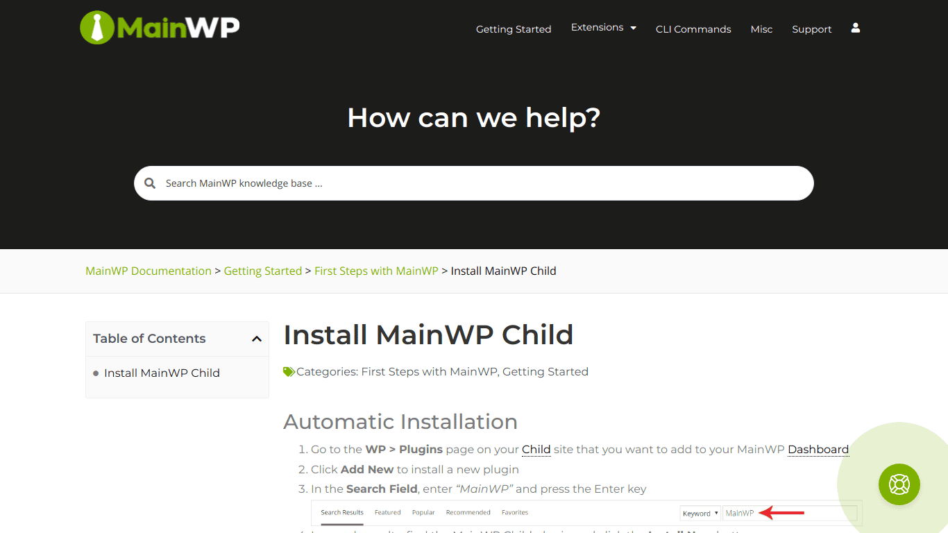 MainWP Child WordPress Plugin
