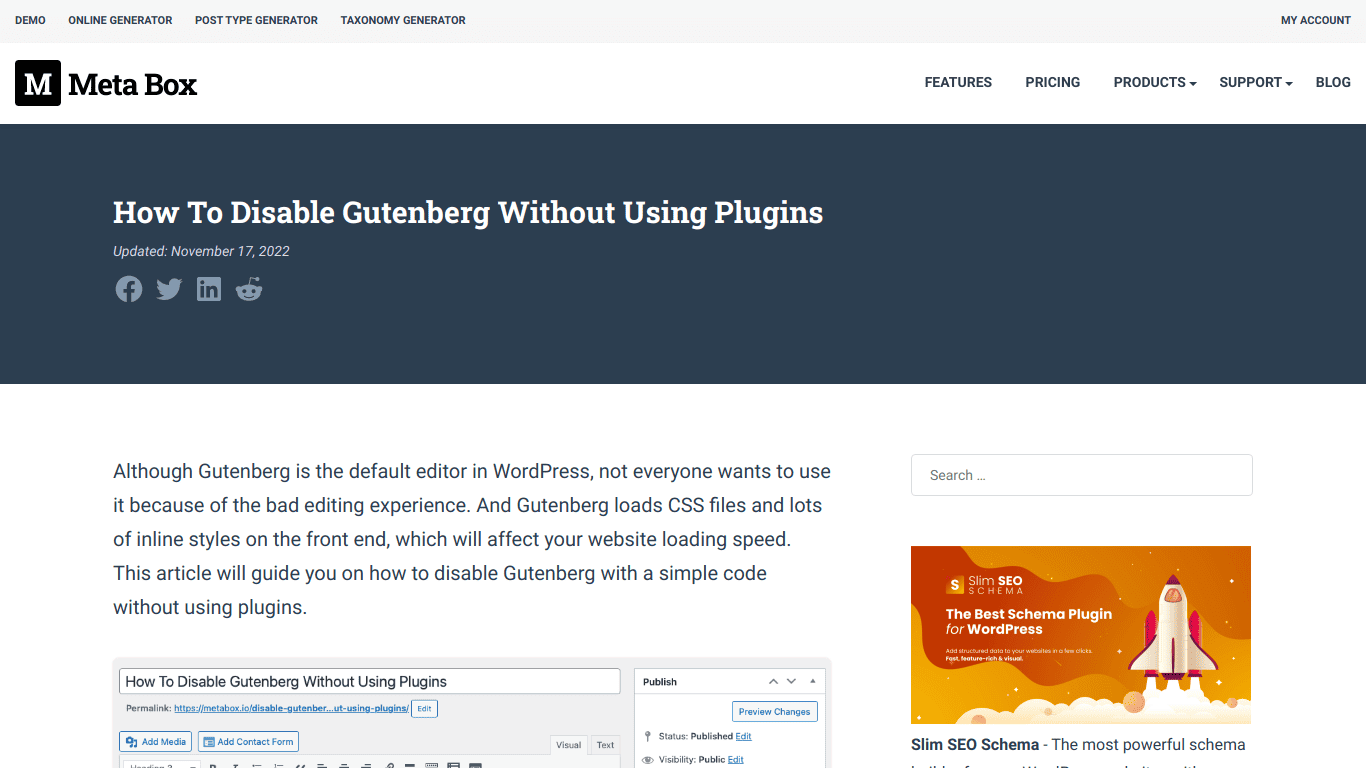 Disable Gutenberg WordPress Plugin