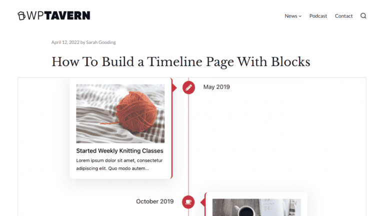 Timeline Blocks For Gutenberg Wordpress Plugin