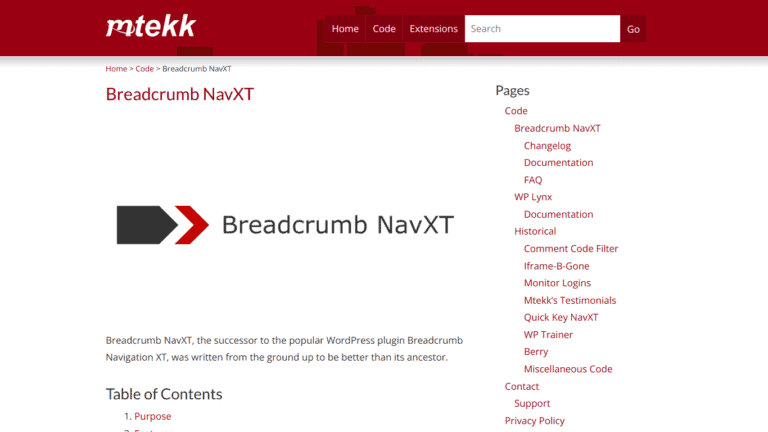 Breadcrumb Navxt Wordpress Plugin