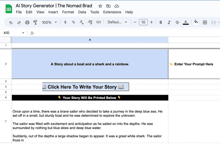 Ai Story Generator (Free Template In Google Sheets)