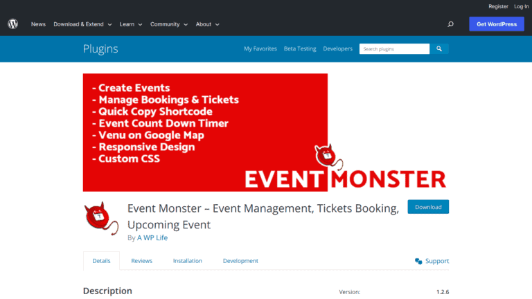 Event Monster Wordpress Plugin